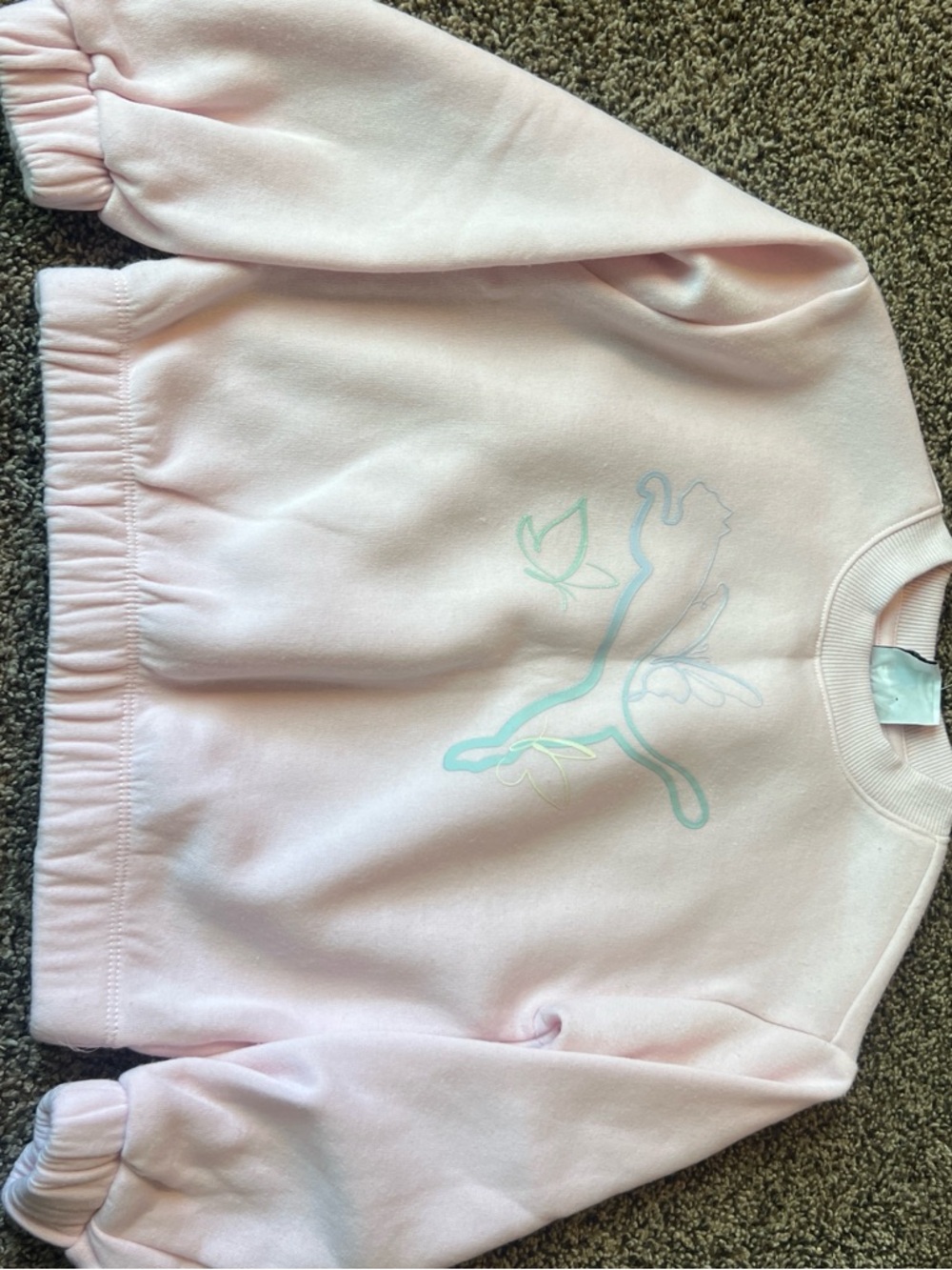 Puma Light Pink Crewneck with Pastel Logo Detail